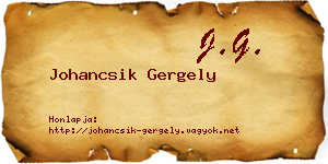 Johancsik Gergely névjegykártya